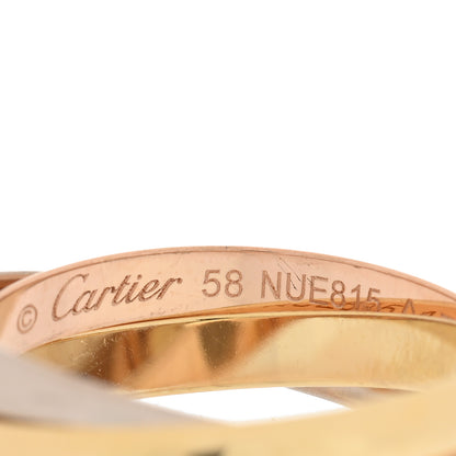 Cartier 18K Pink Yellow White Gold Small Trinity Ring 58 8.25 4 of 5