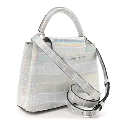 Louis Vuitton Iridescent Alligator Capucines BB Silver 3 of 14