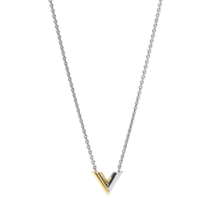 Louis Vuitton Essential V Necklace Silver Gold 1 of 4