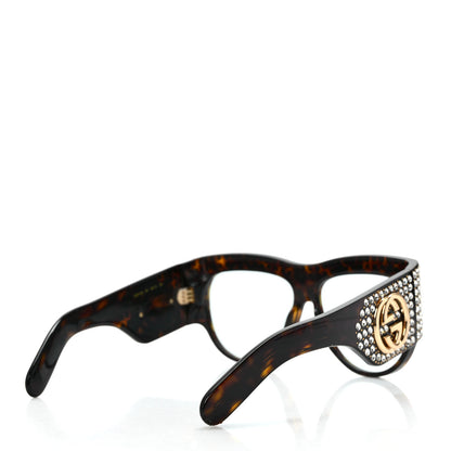 Gucci Acetate Crystal Oversize Hollywood Forever Sunglasses GG0144S Tortoiseshell 4 of 8