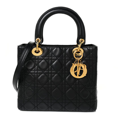 Christian Dior Lambskin Cannage Medium Lady Dior Black 1 of 15