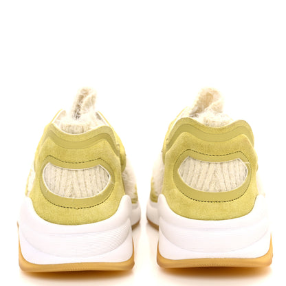Chanel Suede Calfskin Stretch Fabric CC Sneakers 35 Yellow 6 of 8
