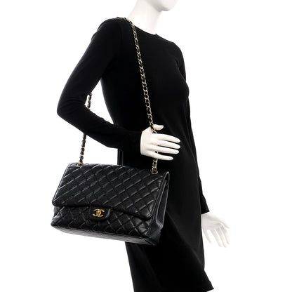 Chanel Caviar Quilted Maxi Single Flap Black 2 of 9