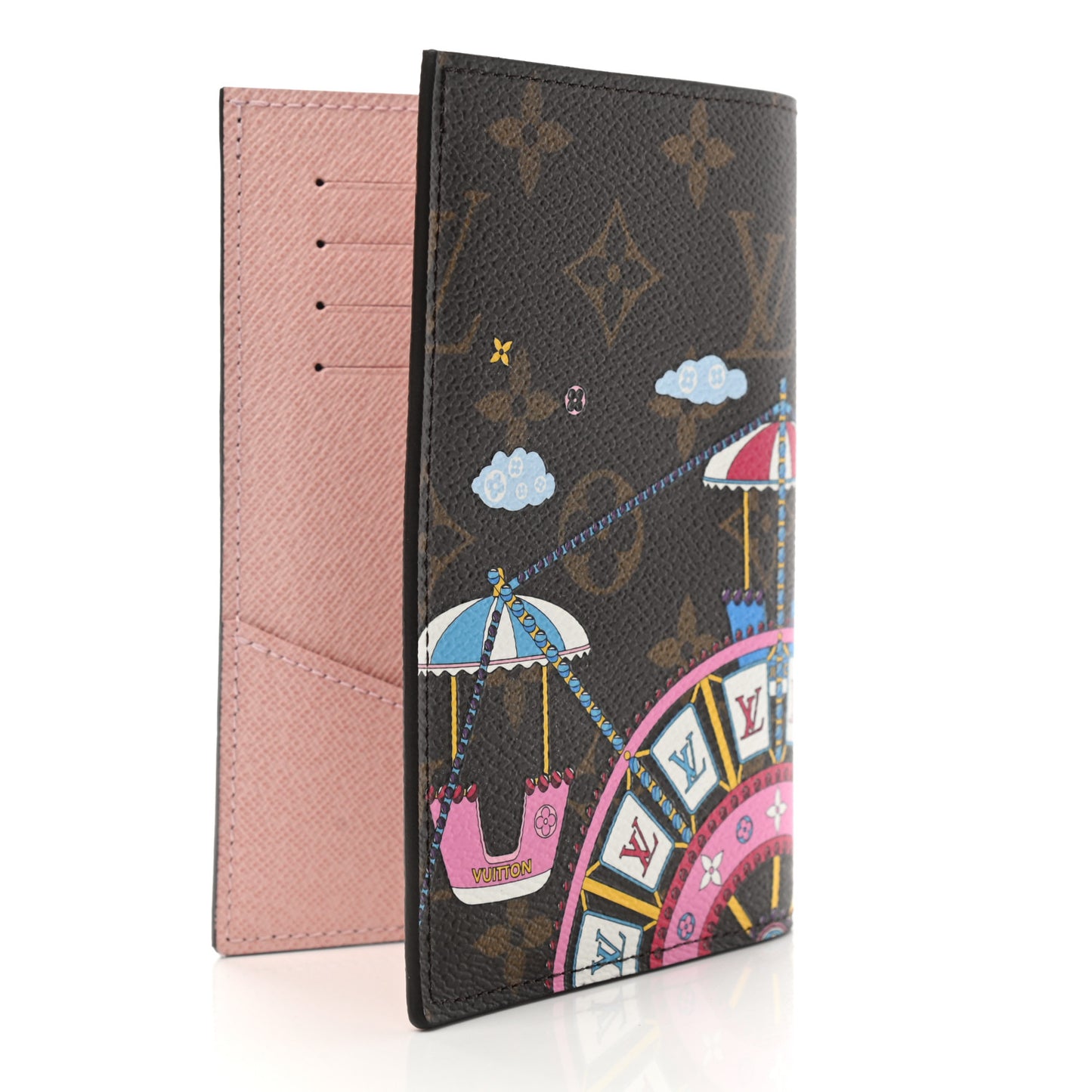 Monogram 2020 Christmas Animation Big Wheel Passport Cover Rose Ballerine