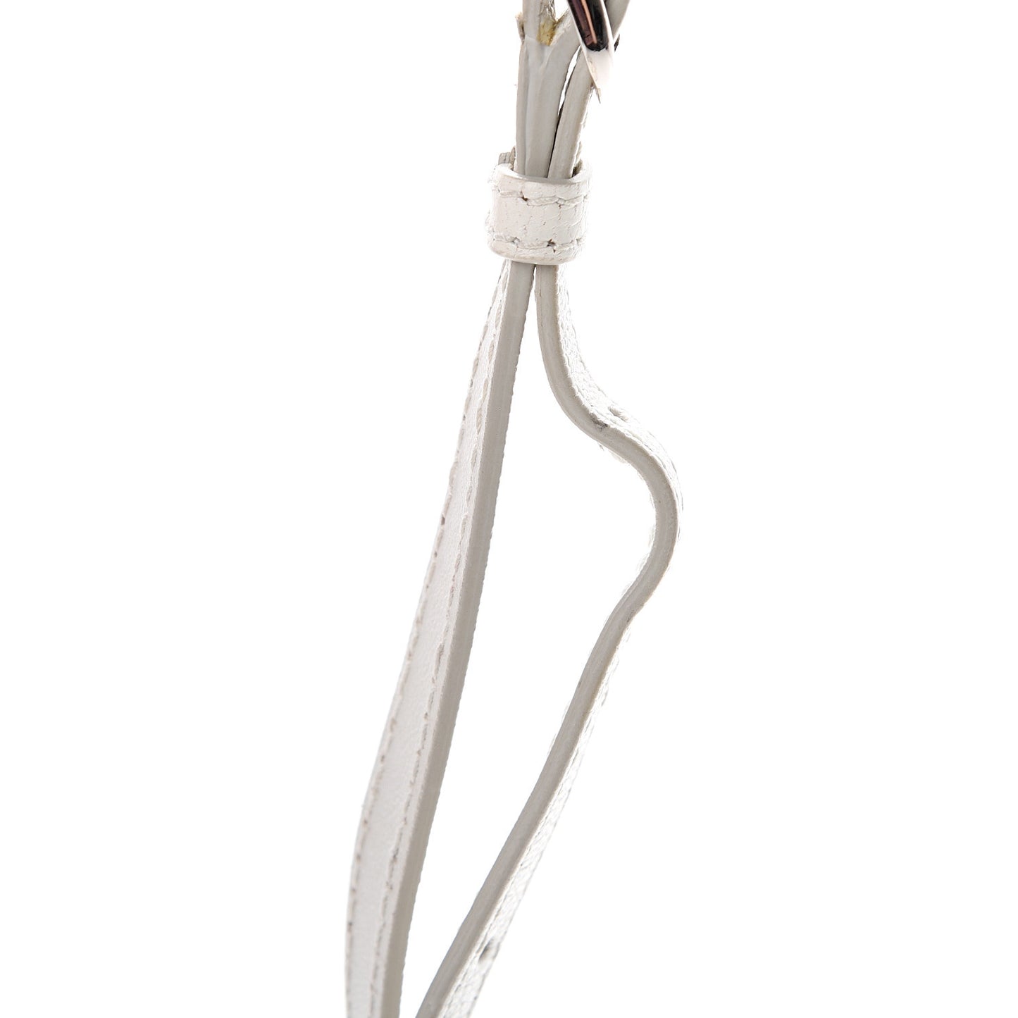 Chevre Silver Metallic Edge Hardware Nano City White