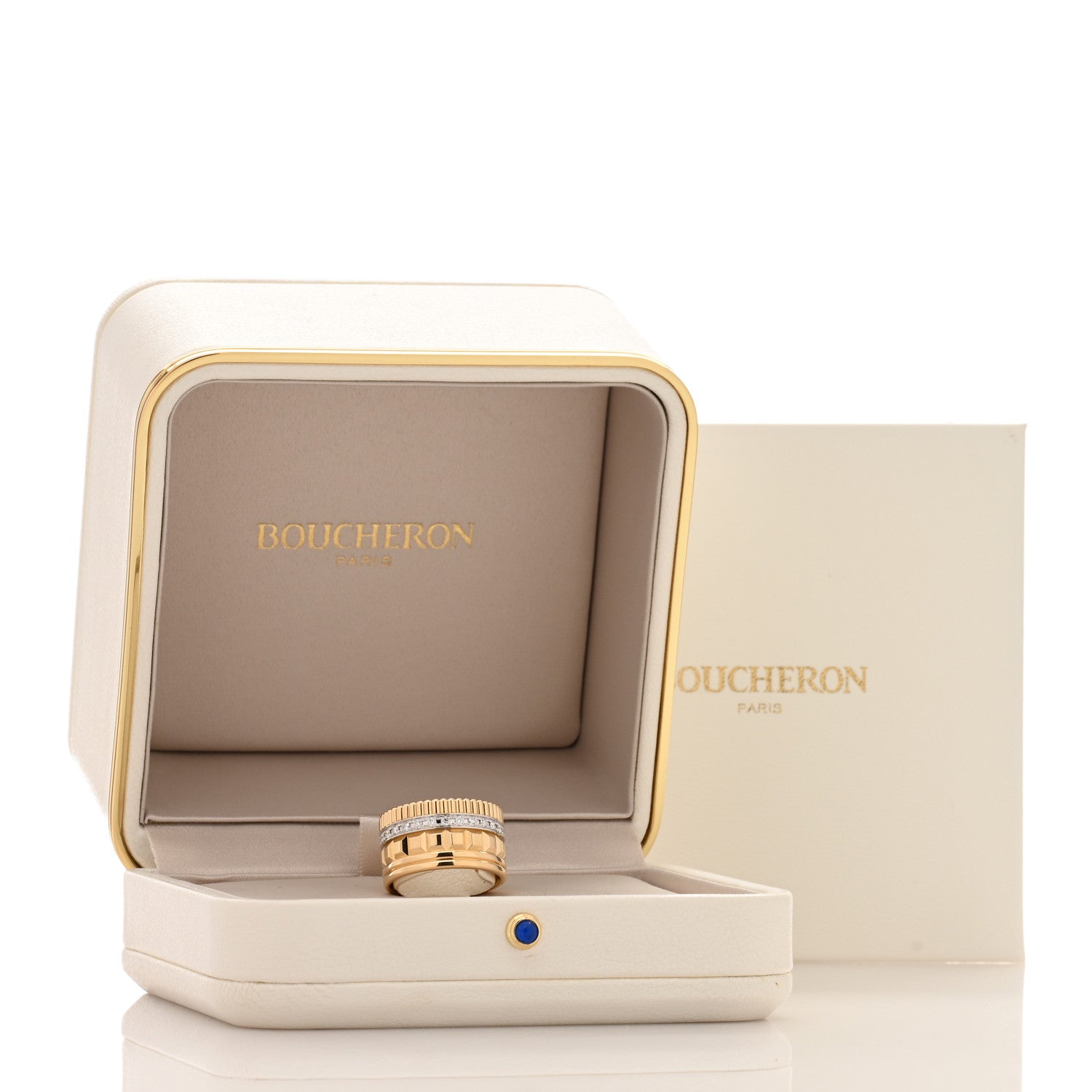 Boucheron 18K Yellow White Gold Diamond Quatre Radiant Edition Ring 57 8 5 of 5