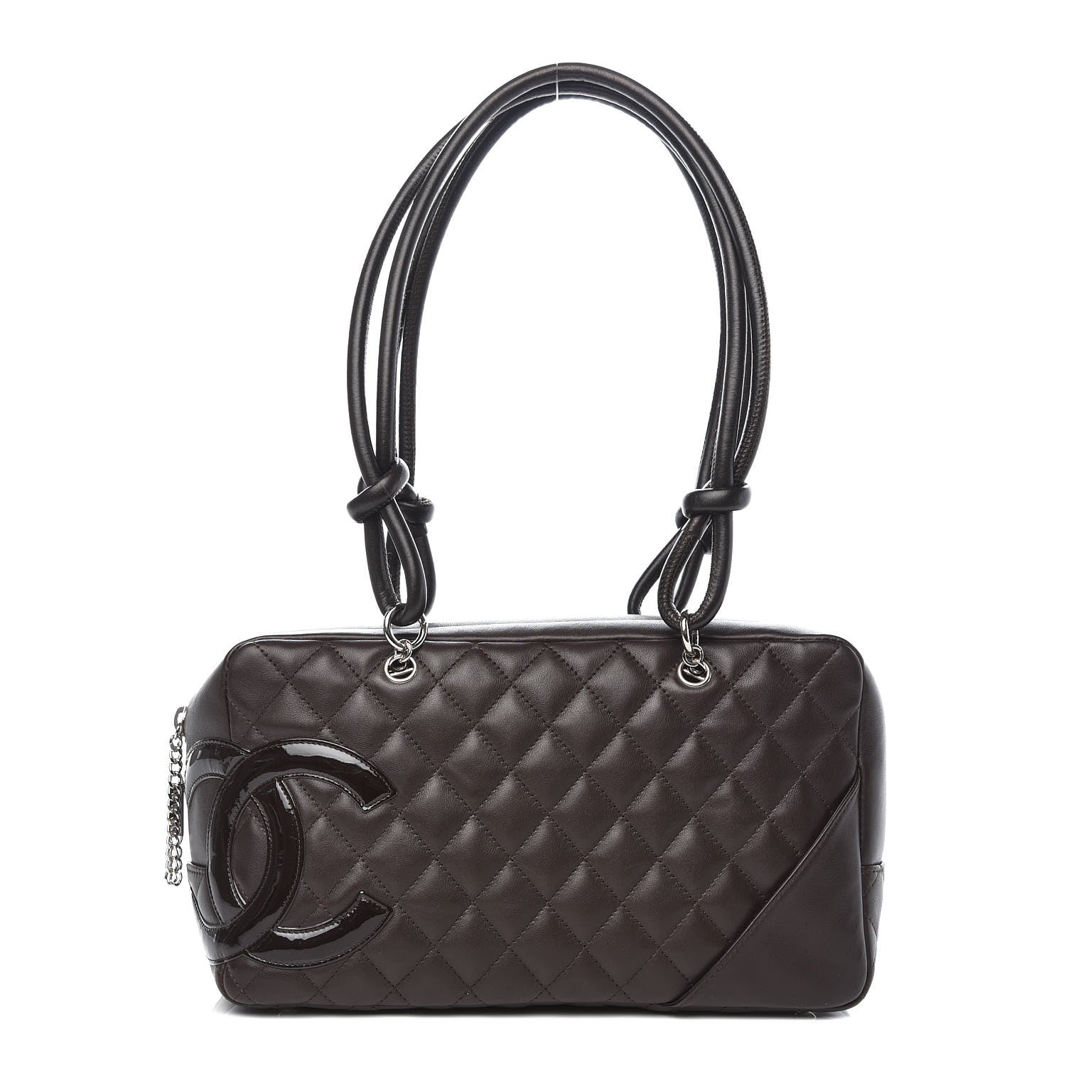 Chanel Calfskin Quilted Large Cambon Bowler Dark Brown 1 of 9