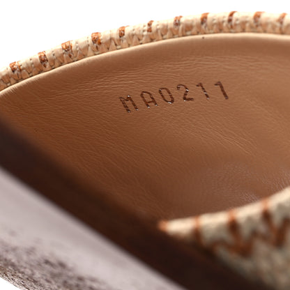 Louis Vuitton Raffia Calfskin Monogram Lock It Flat Mules 39.5 Cognac Brown 9 of 10