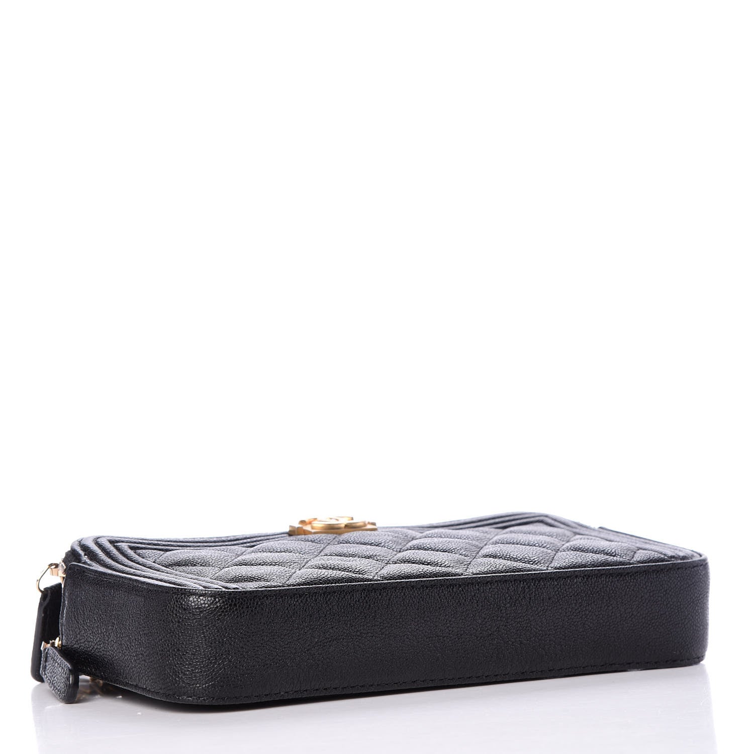 Chanel Caviar Quilted Small Boy Clutch With Chain Black 3 of 13