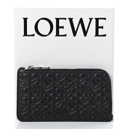 Loewe Calfskin Embossed Repeat Coin Card Holder Black 9 of 9