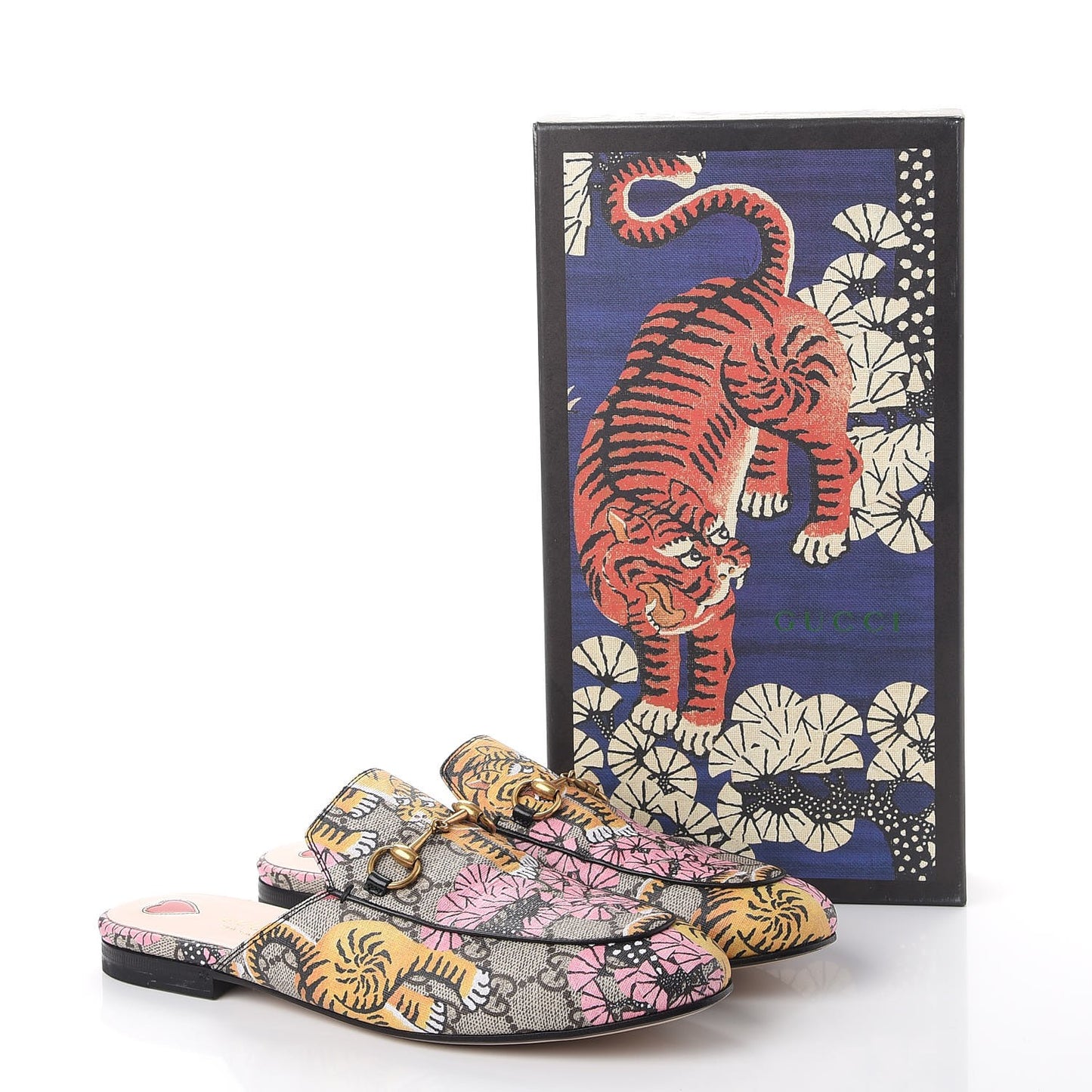 GG Supreme Monogram Bengal Princetown Slippers 38.5 Multi