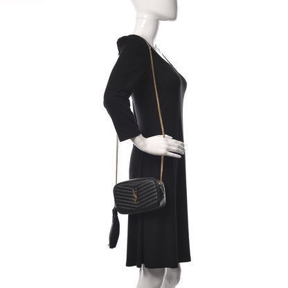 Saint Laurent Grain De Poudre Matelasse Monogram Mini Lou Camera Bag Black 2 of 10