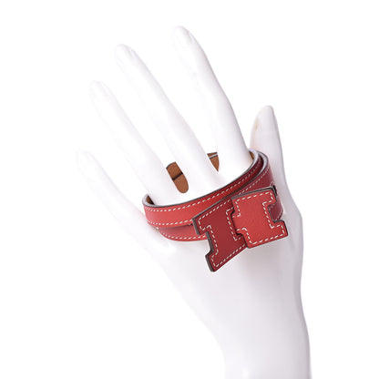 Hermes Swift Jet Lag Double Tour Bracelet T3 Vermillion 2 of 4