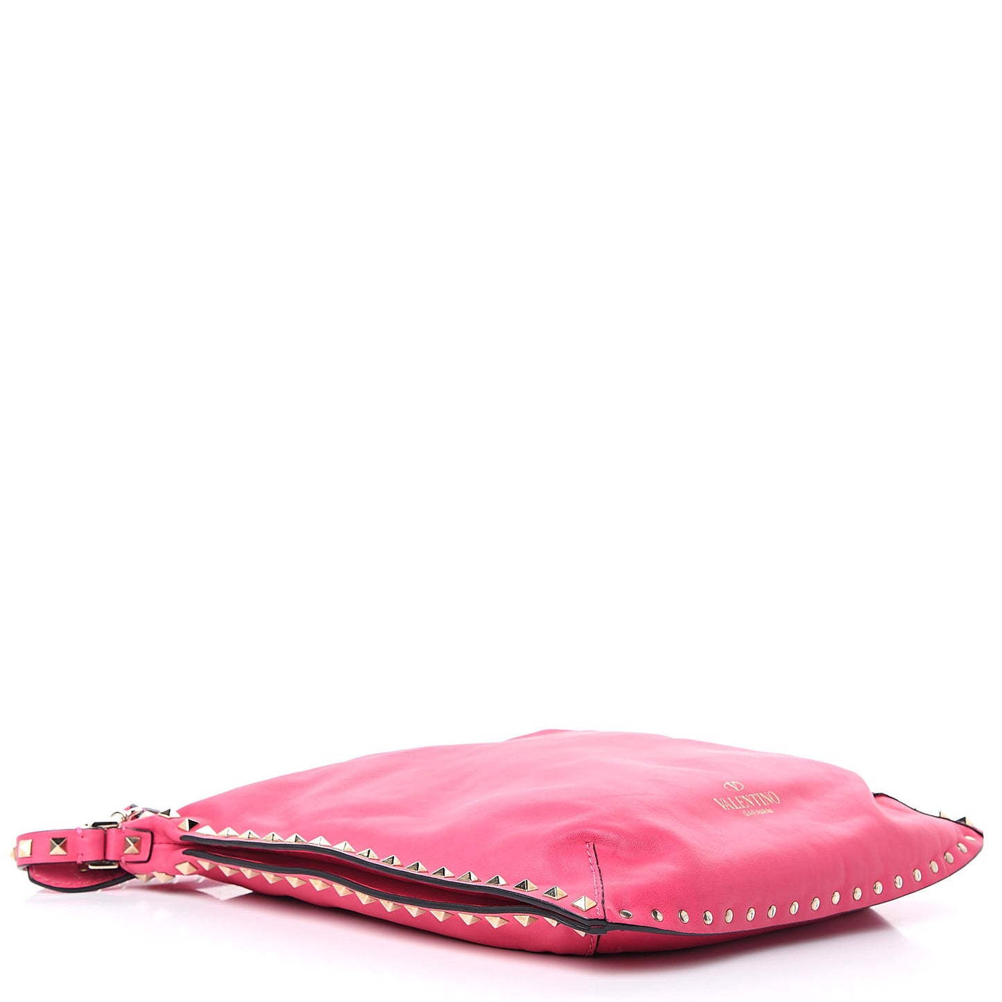 Vitello Small Rockstud Hobo Pop Fuxia