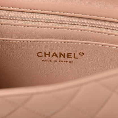 Chanel Lambskin Quilted Mini Top Handle Rectangular Flap Beige 8 of 11