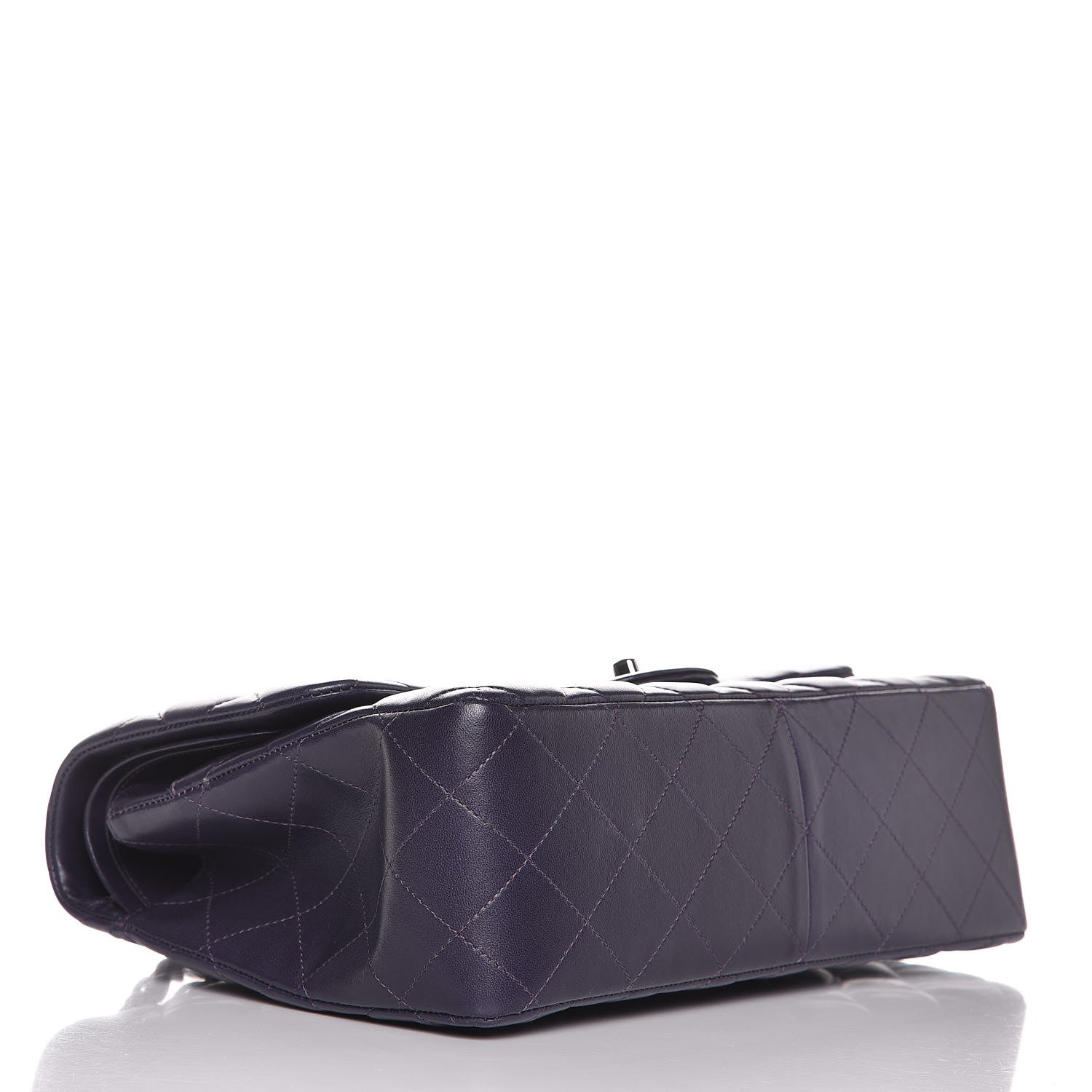 Chanel Lambskin Quilted Jumbo Double Flap Dark Purple 4 of 13