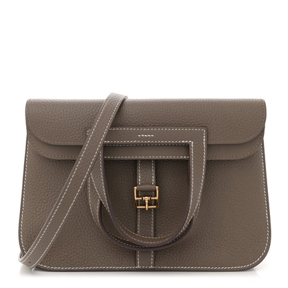 Hermes Taurillon Clemence Halzan 25 Etoupe 1 of 10