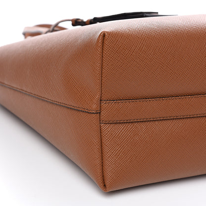 Prada Saffiano Cuir Shopping Tote Cognac Black 6 of 7