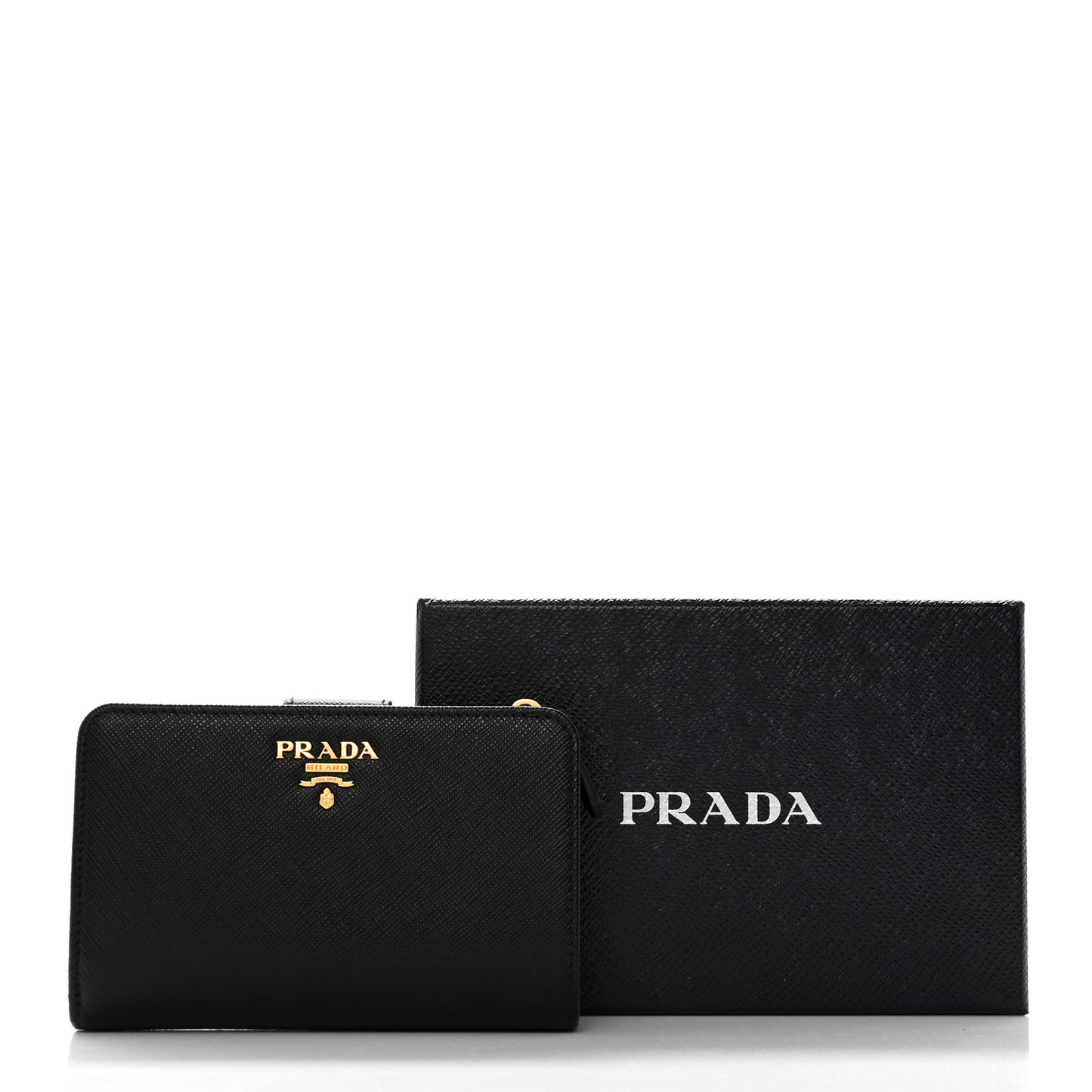 Saffiano Metal Compact Wallet Black Ibisco