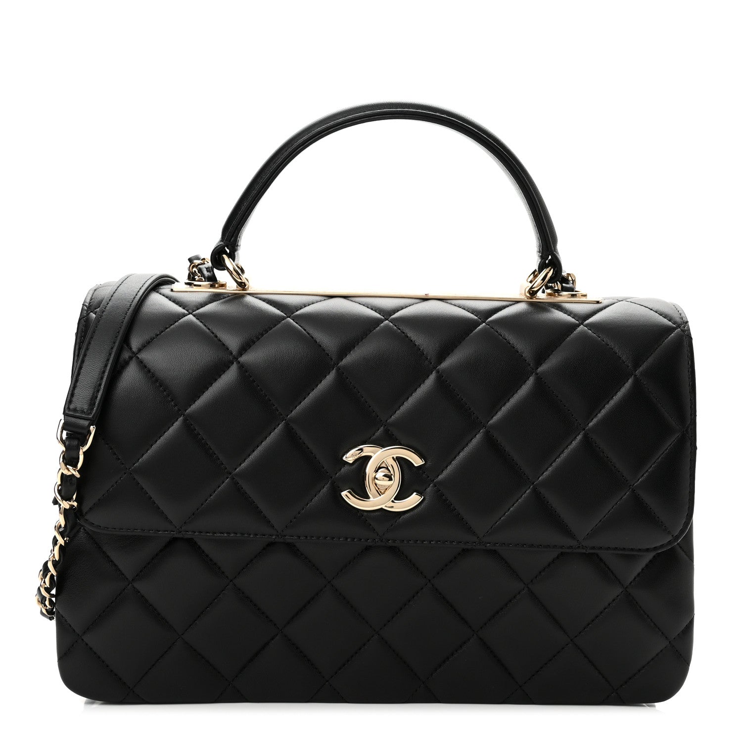 Chanel Lambskin Quilted Medium Trendy CC Flap Dual Handle Bag Black 1 of 11