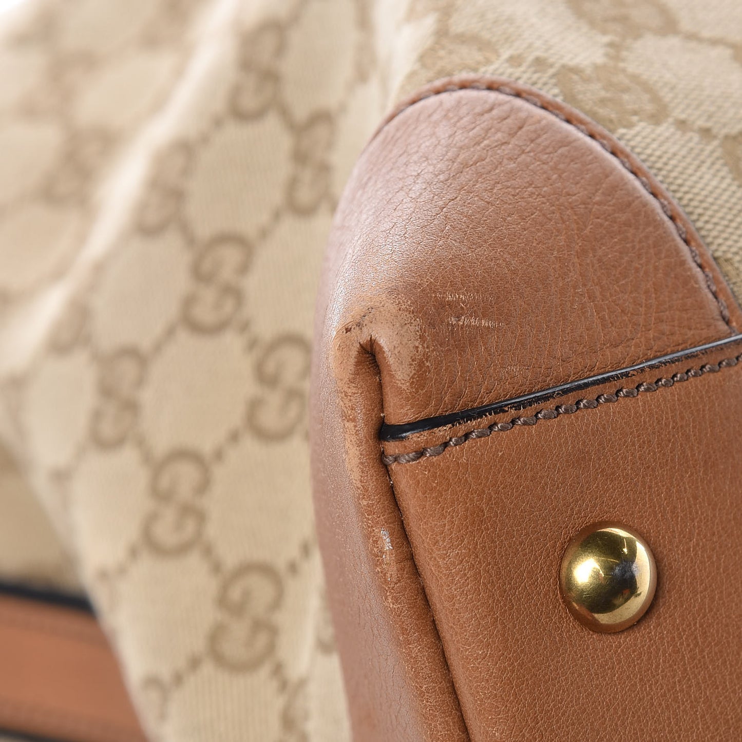 GG Monogram Web Large Rania Top Handle Bag Sand