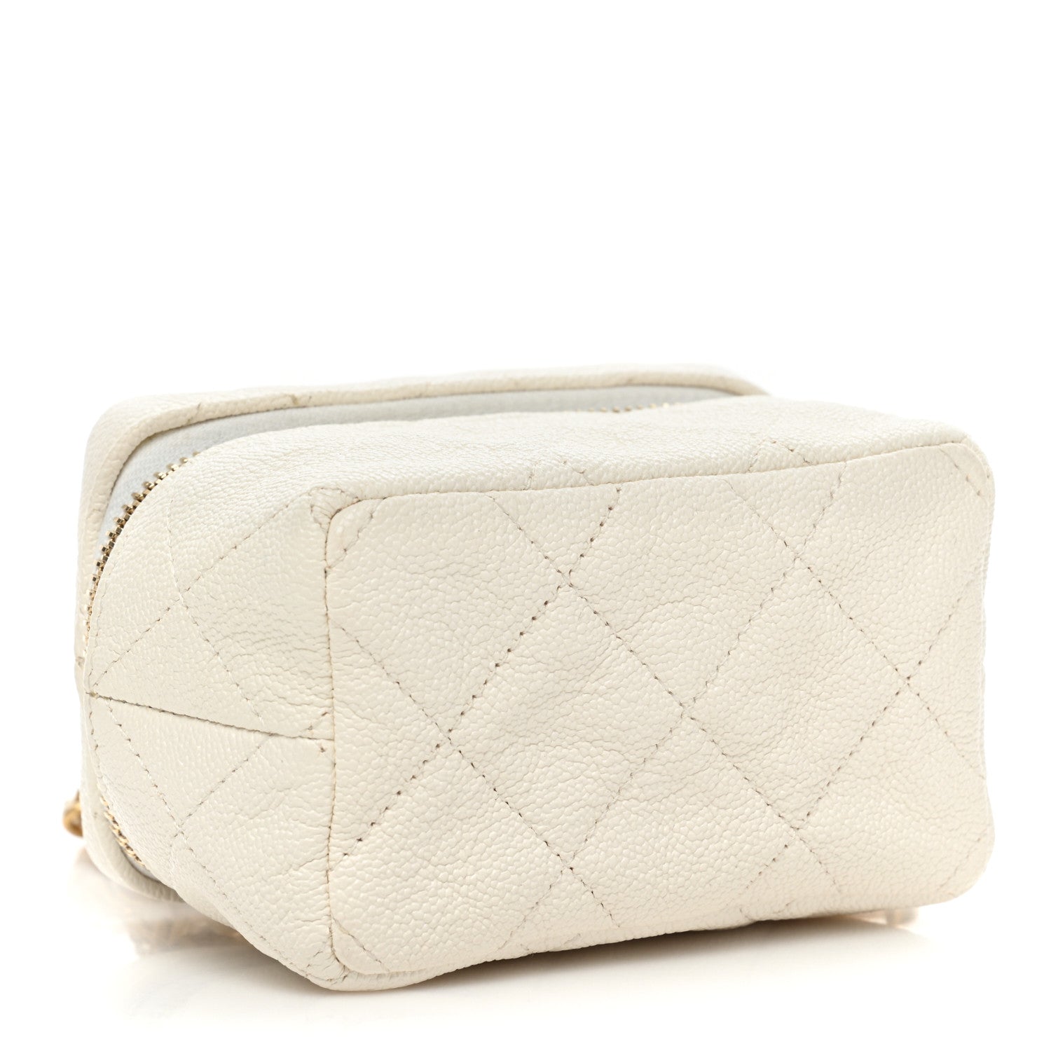 Chanel Caviar Quilted Mini Top Handle Vanity With Chain White 4 of 12