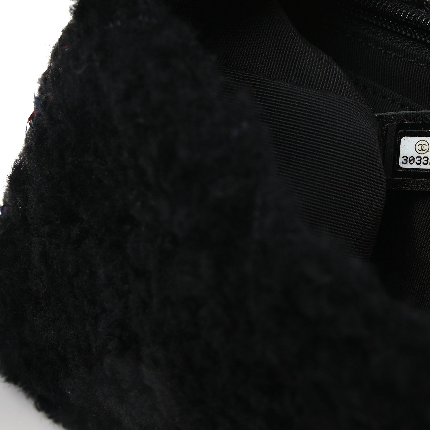 Chanel Shearling Sequin Tweed Quilted Single Flap Black 6 of 10