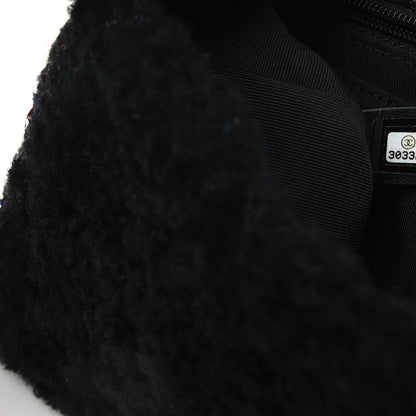 Chanel Shearling Sequin Tweed Quilted Single Flap Black 6 of 10