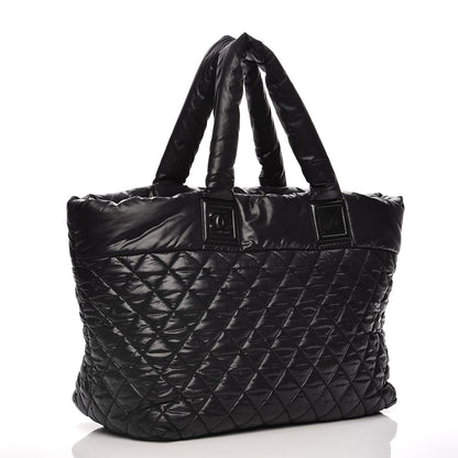Chanel Nylon Quilted Large Coco Cocoon Tote Black 3 of 9