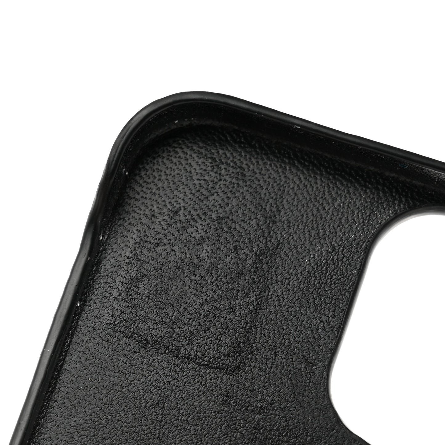 Lambskin Quilted Camellia Bow iPhone XII Pro Holder With Chain Black