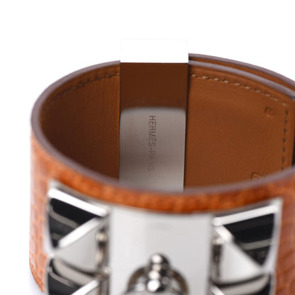 Hermes Shiny Alligator Collier De Chien CDC Bracelet Orange 7 of 7