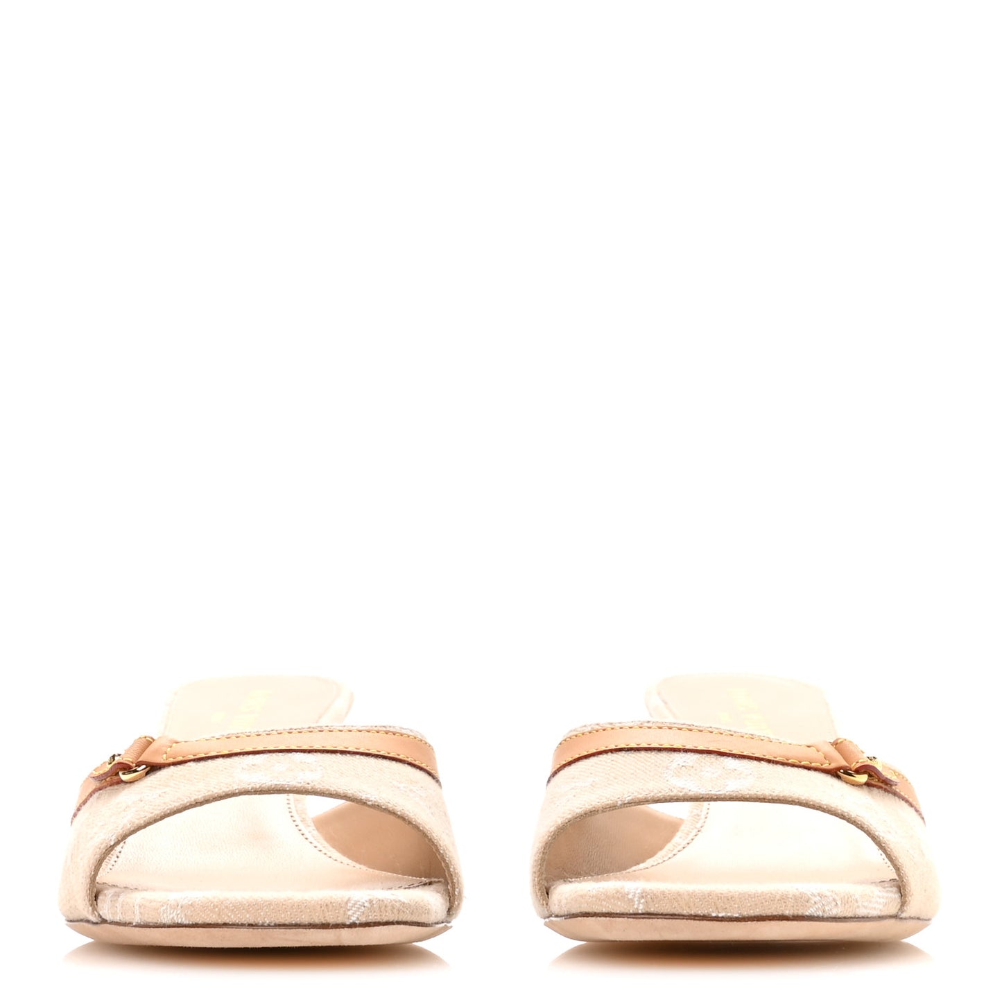 Denim Monogram 6AM Icon Mules 40 Sandy Beige