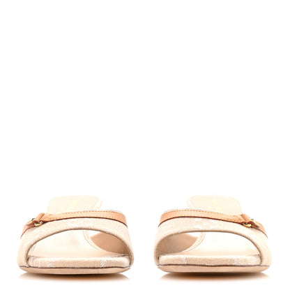 Louis Vuitton Denim Monogram 6AM Icon Mules 40 Sandy Beige 3 of 8