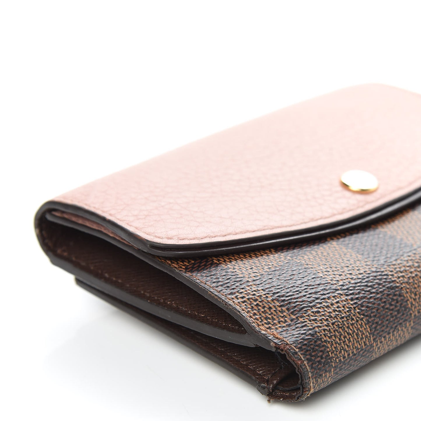 Damier Ebene Normandy Compact Wallet Rose Ballerine