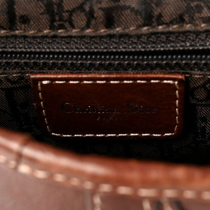 Christian Dior Calfskin Embroidered Romantic Flowers Saddle Bag Brown 6 of 9