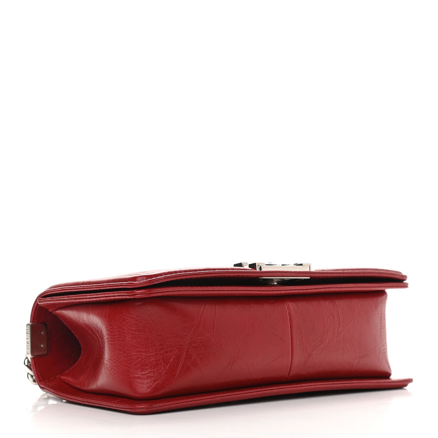 Chanel Aged Calfskin Chevron Quilted Medium Jacket Boy Flap Red 4 of 11