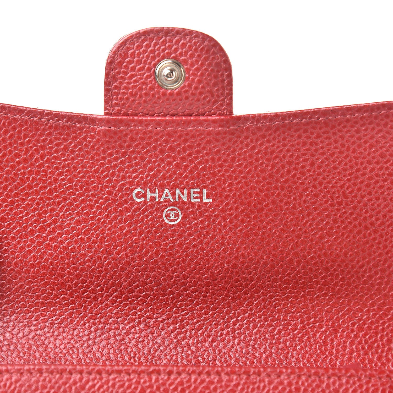 Chanel Pearly Caviar Quilted Medium Flap Wallet Red 6 of 9