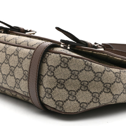 Gucci GG Supreme Monogram Textured Dollar Calfskin Retro Interlocking G Flap Messenger Bag Beige Ebony New Acero 11 of 11