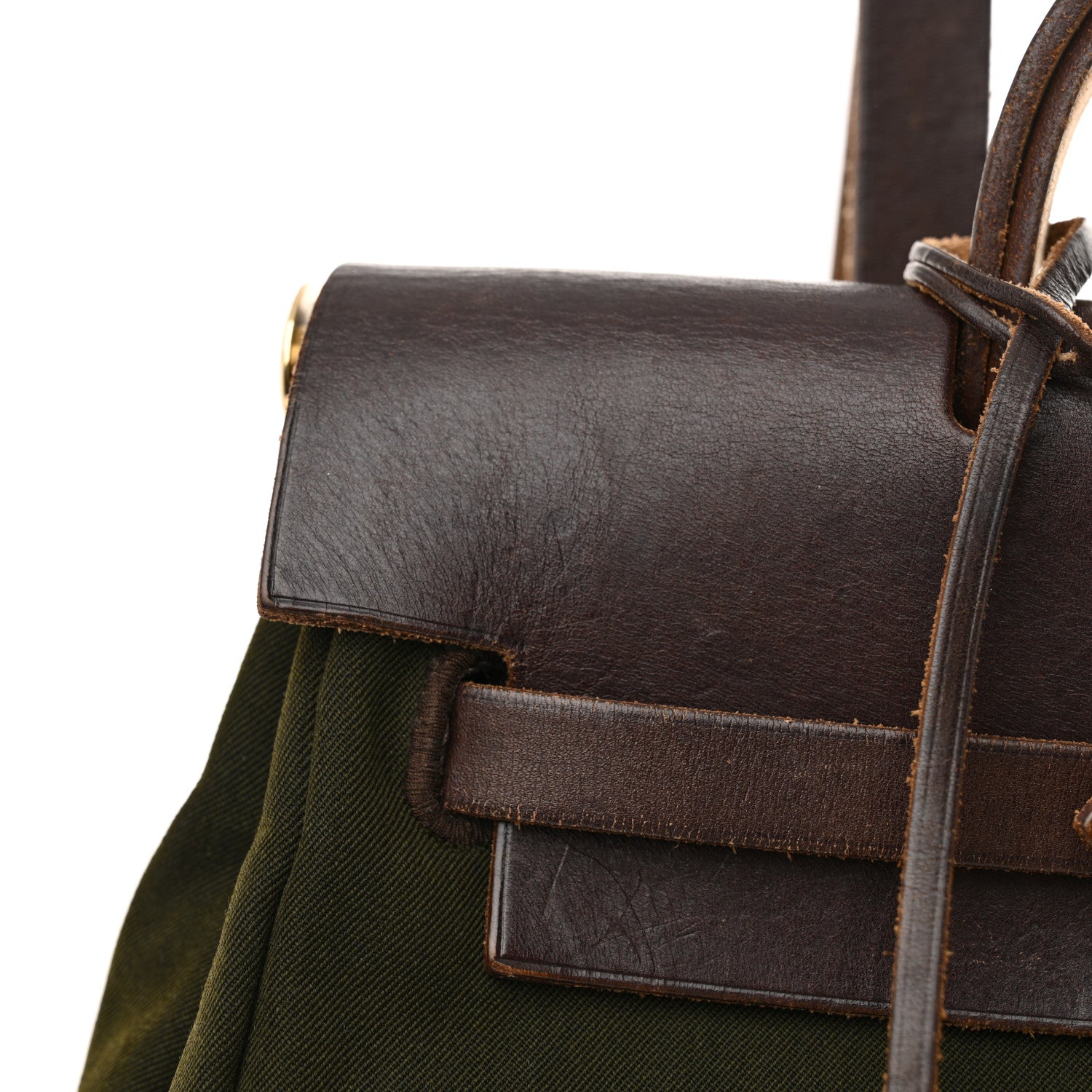 Hermes Toile Vache Calfskin Herbag 30 PM Backpack Kaki Ebene 16 of 16