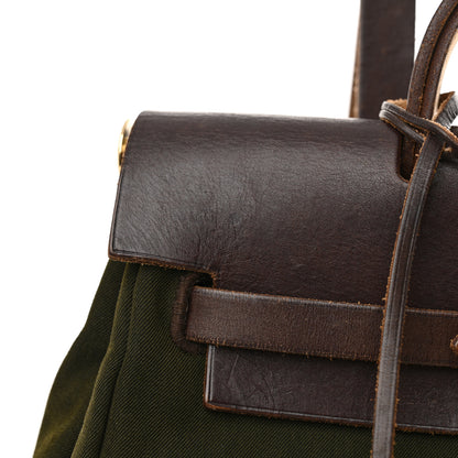 Hermes Toile Vache Calfskin Herbag 30 PM Backpack Kaki Ebene 16 of 16