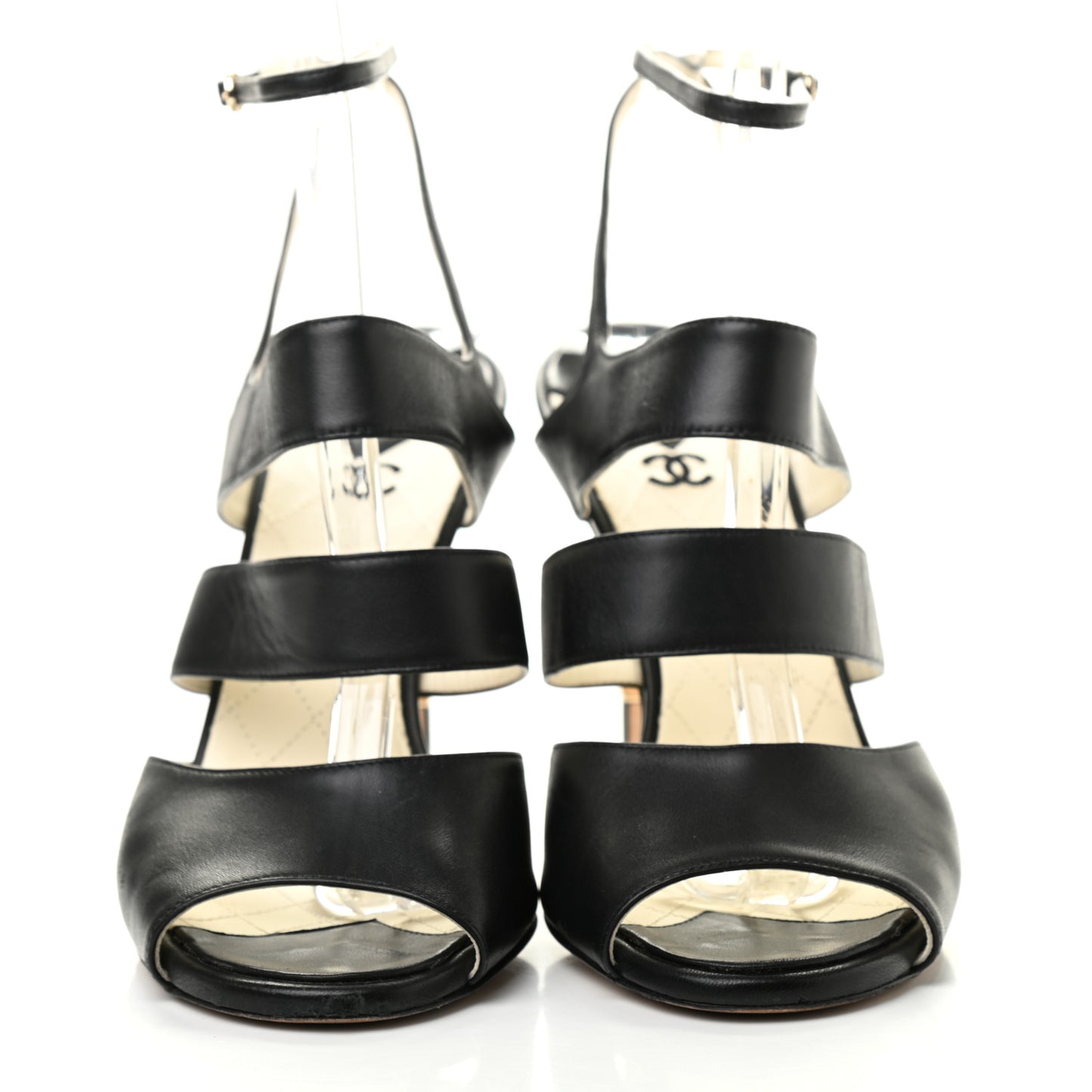 Lambskin CC Sandals 39 Black