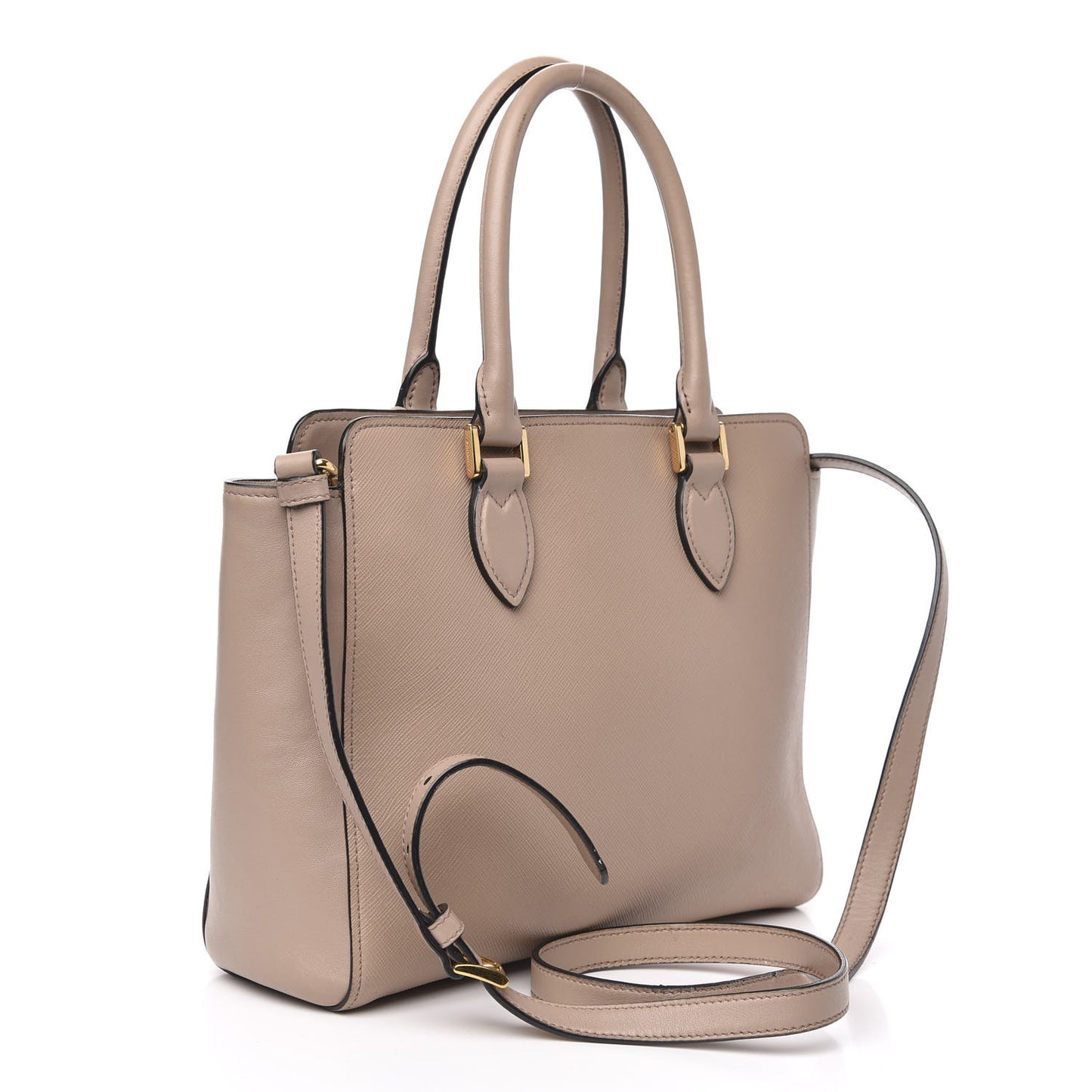 Saffiano Soft Calfskin Small Zippered Tote Cipria