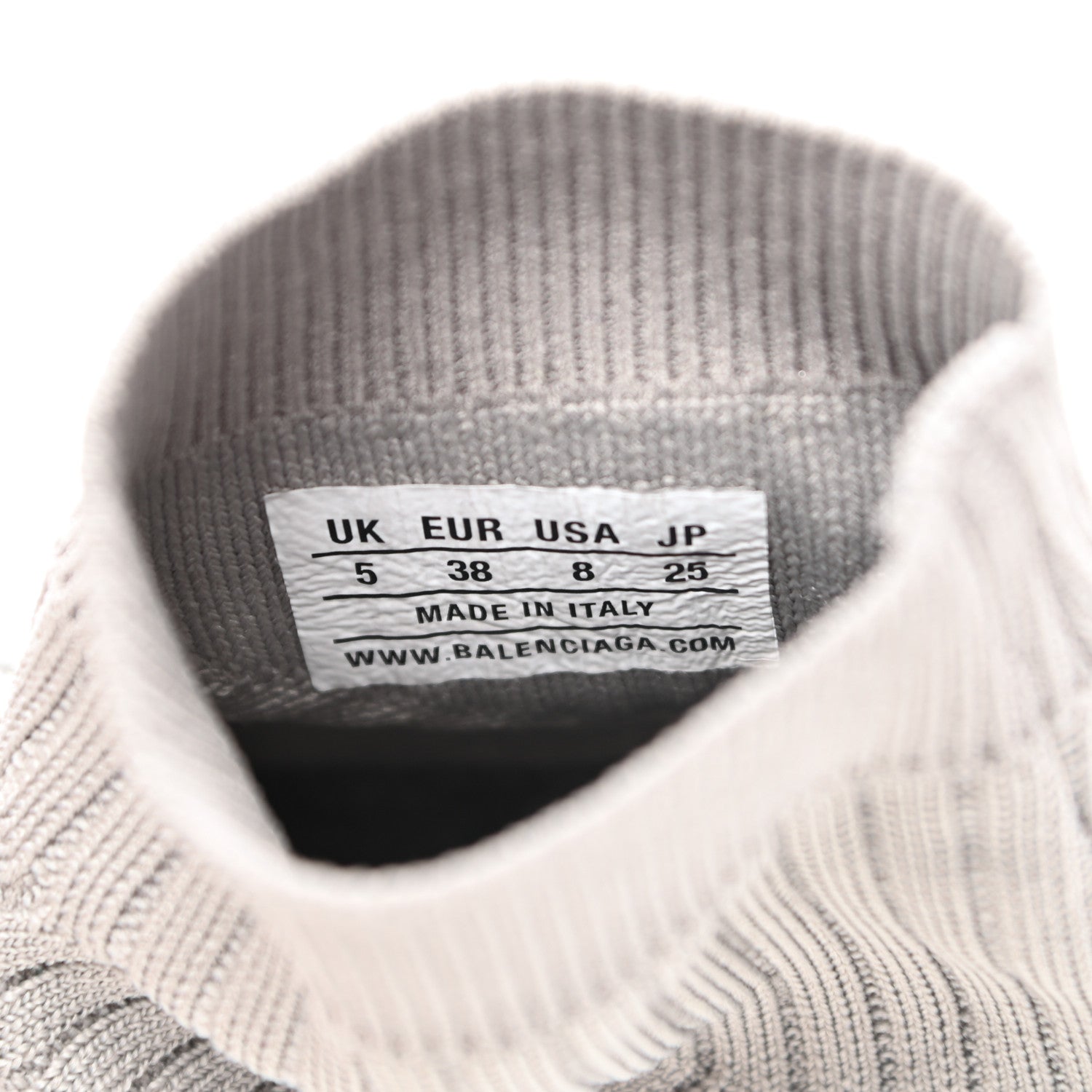 Balenciaga Ribbed Knit Womens Speed 2.0 Transparent Sole Sneakers 38 Baltic Grey White 7 of 7