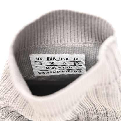 Balenciaga Ribbed Knit Womens Speed 2.0 Transparent Sole Sneakers 38 Baltic Grey White 7 of 7