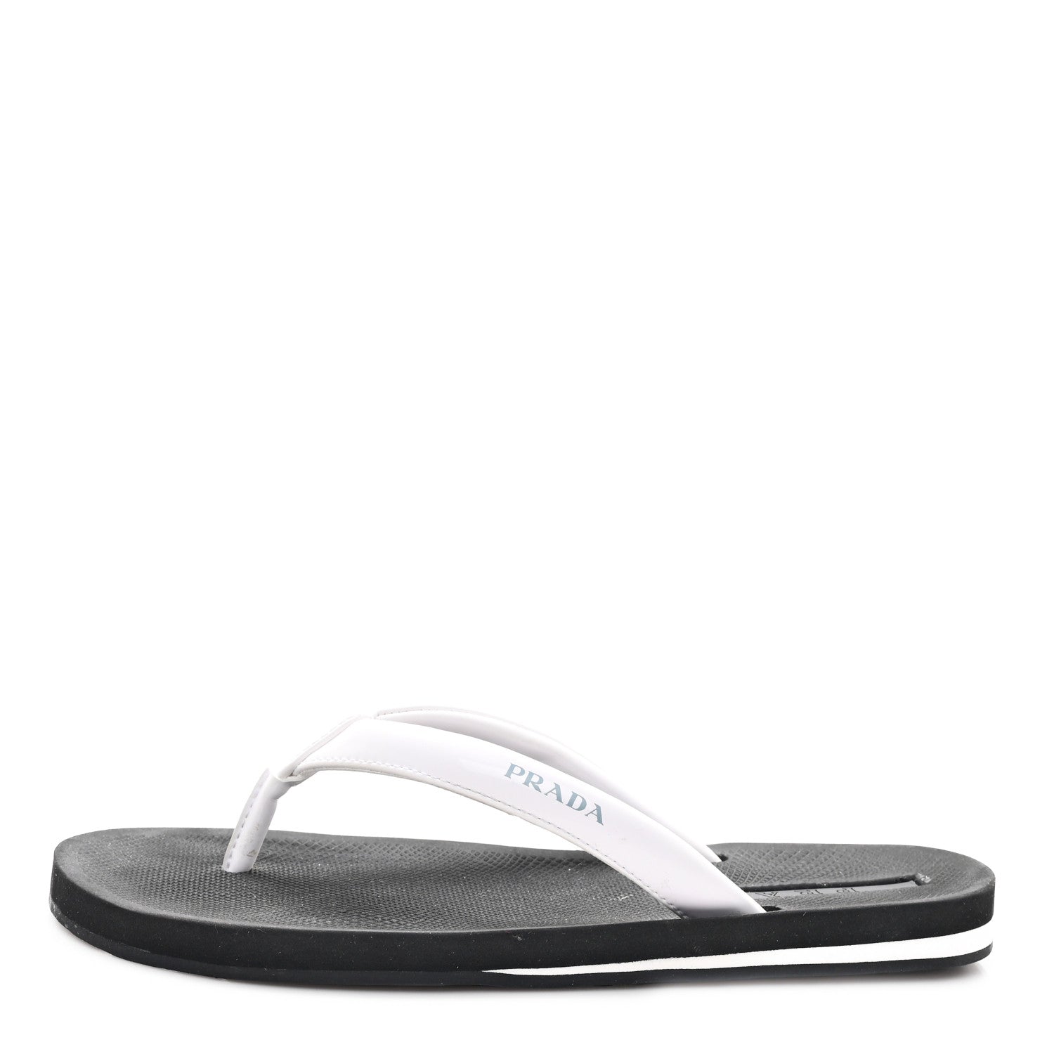 Prada Vernice Thong Sandals 37 Bianco 1 of 9