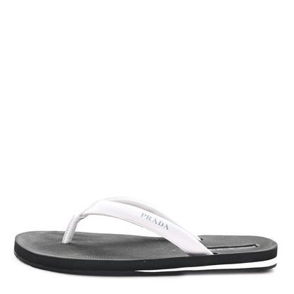 Prada Vernice Thong Sandals 37 Bianco 1 of 9
