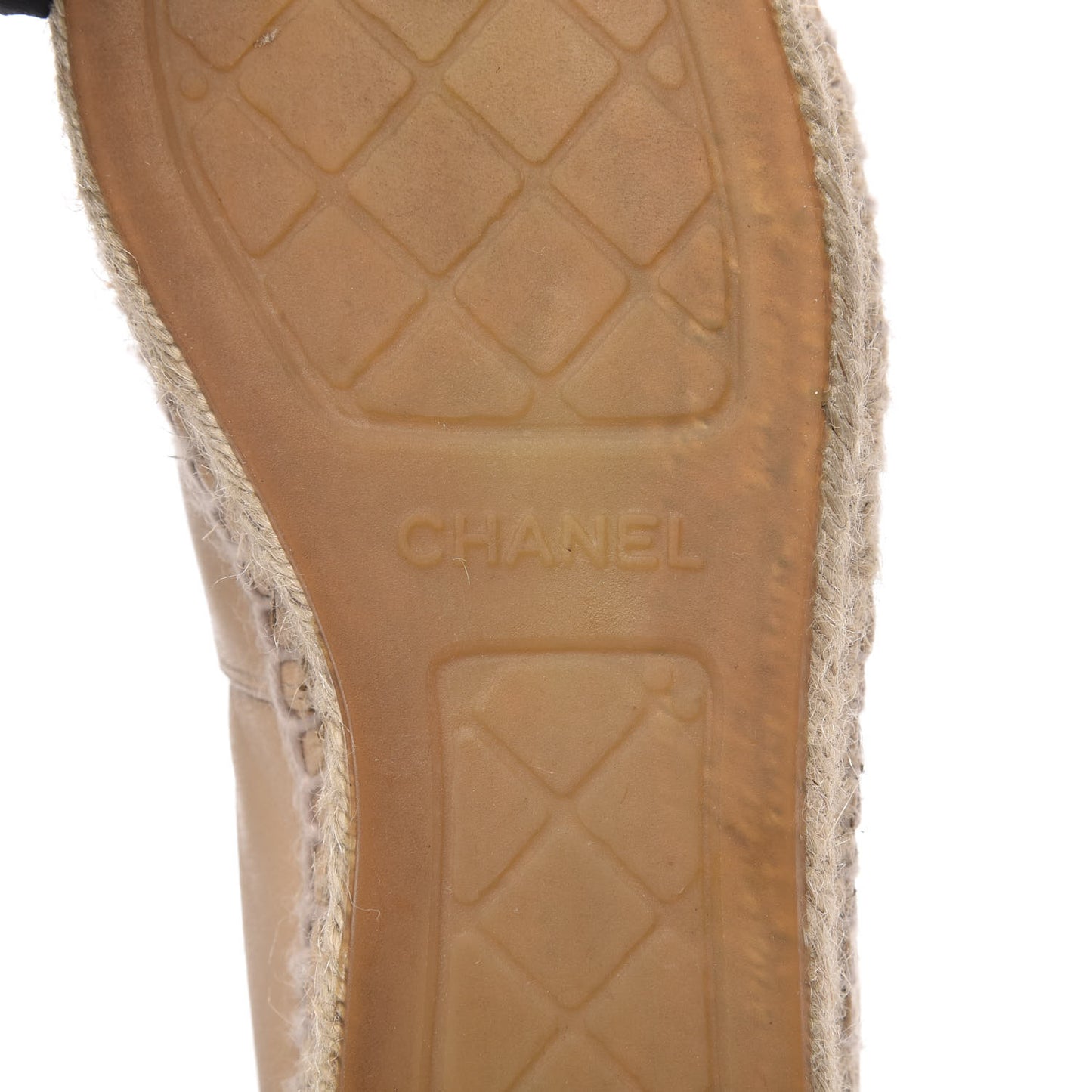 Lambskin CC Espadrilles 38 Beige Black