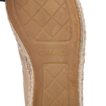 Chanel Lambskin CC Espadrilles 38 Beige Black 7 of 11