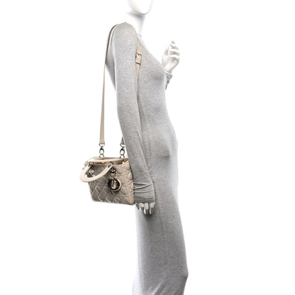 Christian Dior Lambskin Cannage Small Lady Dior Beige 2 of 10