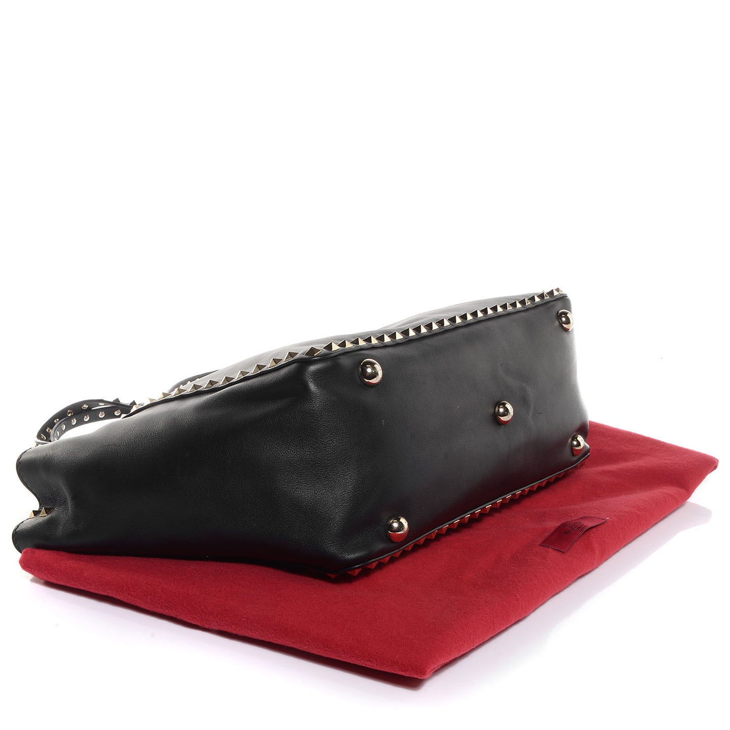 Vitello Medium Rockstud Tote Black